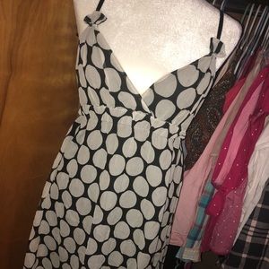 Express Black and White Dot Baby Doll Shift dress